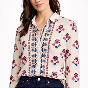 Magaschoni 100% Linen Boho Blouse - Bohemian NWOT